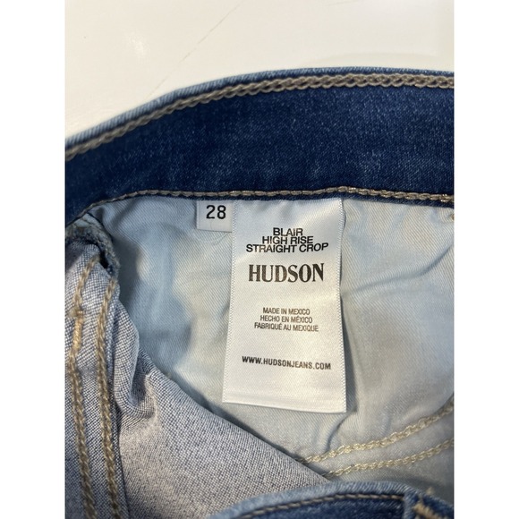New Hudson Women's Blair Yessenia High Rise Straight Cropped Jean Blue Sz 28 - Picture 7 of 7